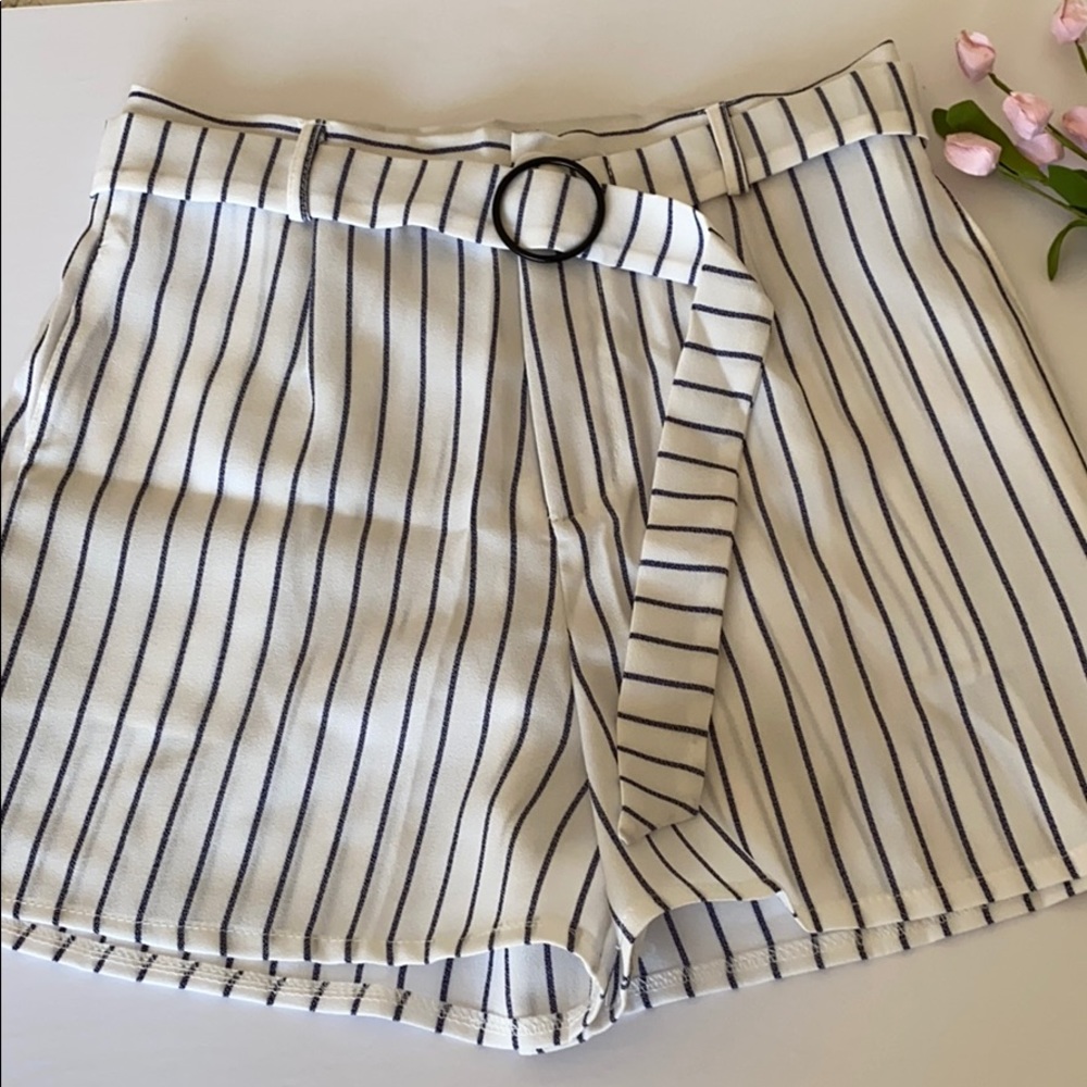 Shein Rayon Belted Shorts
